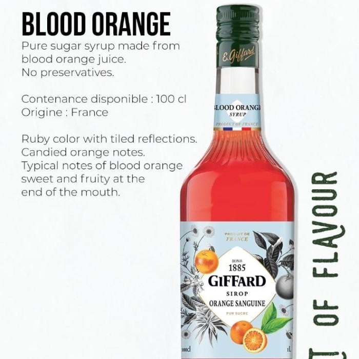 

Giffard syrup Blood orange 1L Sirup giffard jeruk bali 1 liter