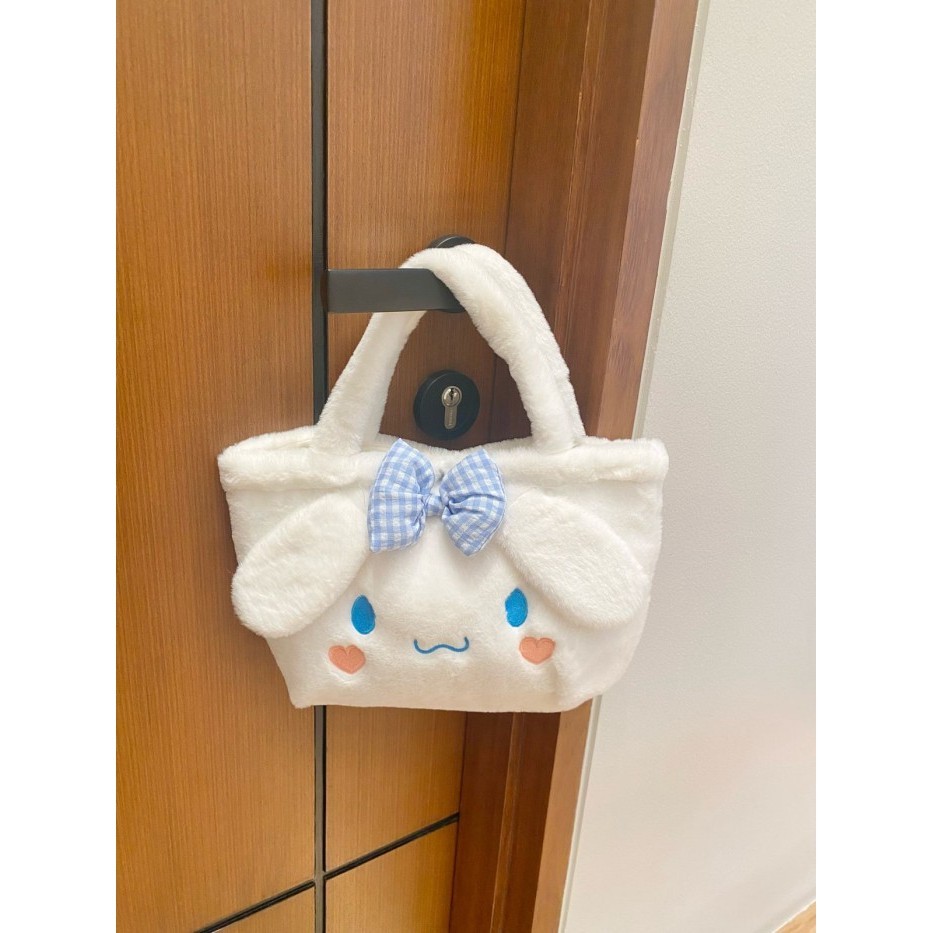 Tas Selempang Jinjing Tote Anak Sanrio Fur Bag Cinnamoroll Kuro