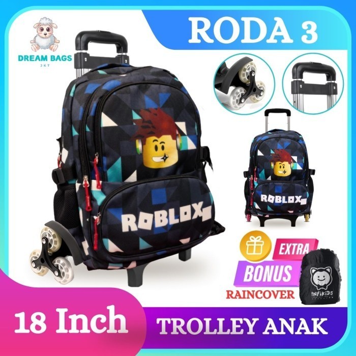 Tas Troli Anak Laki Laki Roda 3 - Tas Trolley Anak Sd - Tas Koper Anak