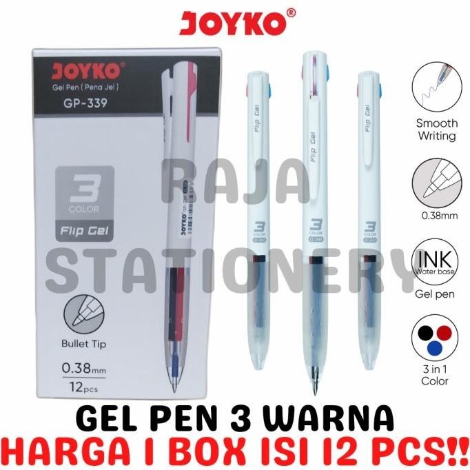 

JOYKO GEL PEN 3 COLOURS FLIP PULPEN PEN JOYKO 3 WARNA GP-339 [12PCS]