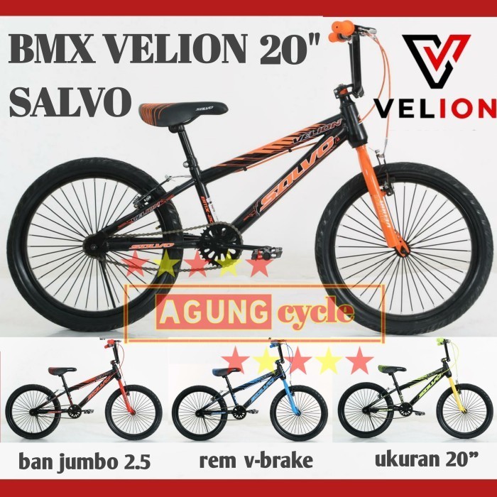 Sepeda Bmx 20 Velion Frame Besi Spoke Motor Ban Jumbo 2.40 Anak Cowo