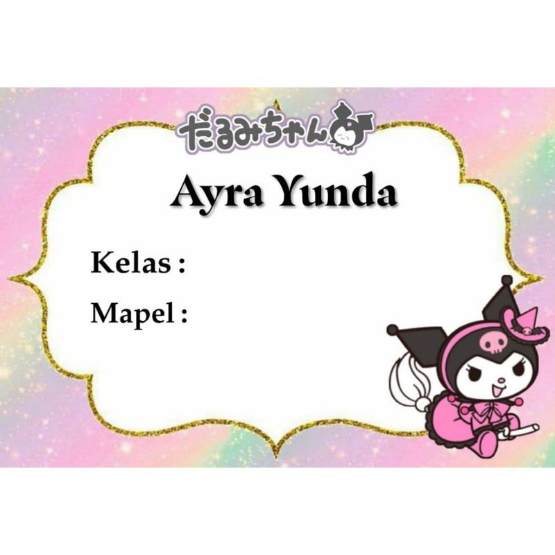 

(ISI 50 PCS) LABEL STICKER BUKU SEKOLAH CUSTOM NAMA MOTIF KUROMI