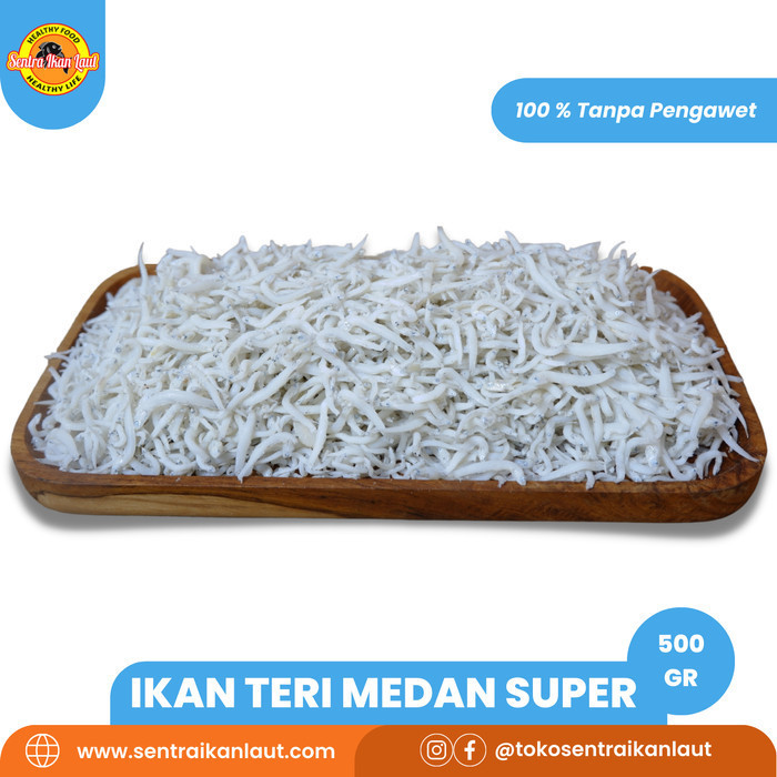 

Ikan Asin Kering Teri Medan Putih Halus Kualitas Super 500 Gram