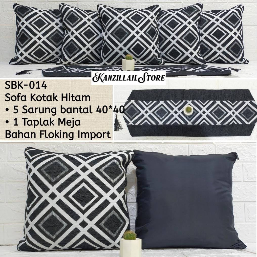 [VARIAN BARU] Sarung Bantal Sofa 40x40 / Paket Sarung Bantal Kursi Minimalis Motif Kotak Kotak Terla