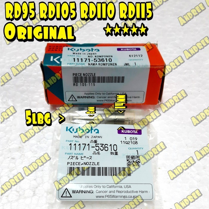 *****] RD95 Nozzle Jarum Minyak Nojel Noksel Kubota RD-95 RD 95 - Original