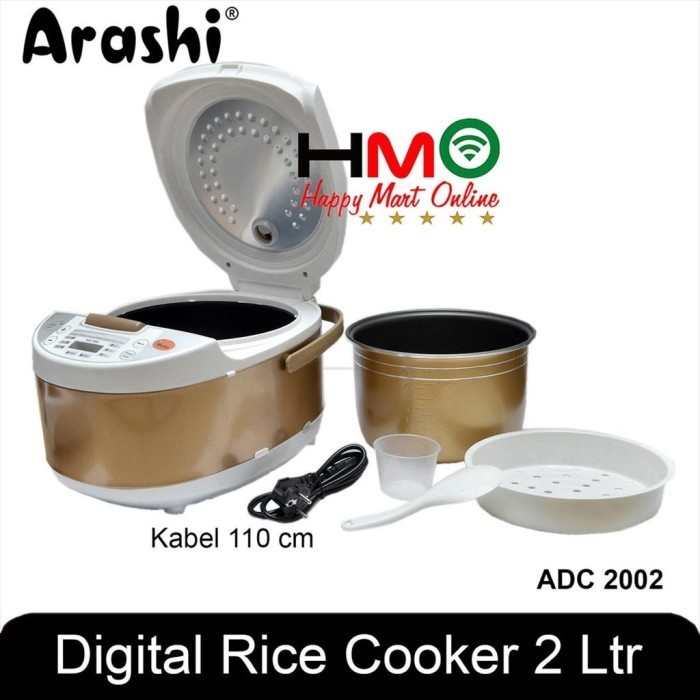 Arashi Digital Rice Cooker 2 Liter Adc-2002 Magic Com Digital 2L