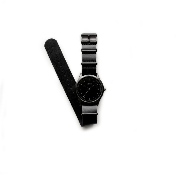 TALI JAM TANGAN VERVE WATCH NATO PU LEATHER STRAP MATRIX MIDNIGHTBLACK FORSALE