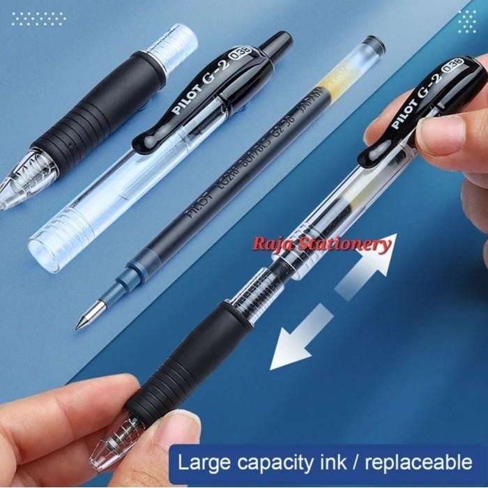 

PILOT PEN G2 0.5 0.7 GEL CLICKER PEN PILOT G2 HITAM BIRU CETEK [12PCS] Import