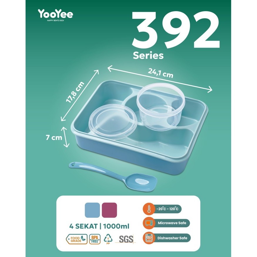 Kotak Makan Yooyee 4Sekat Dengan Sup (#392)