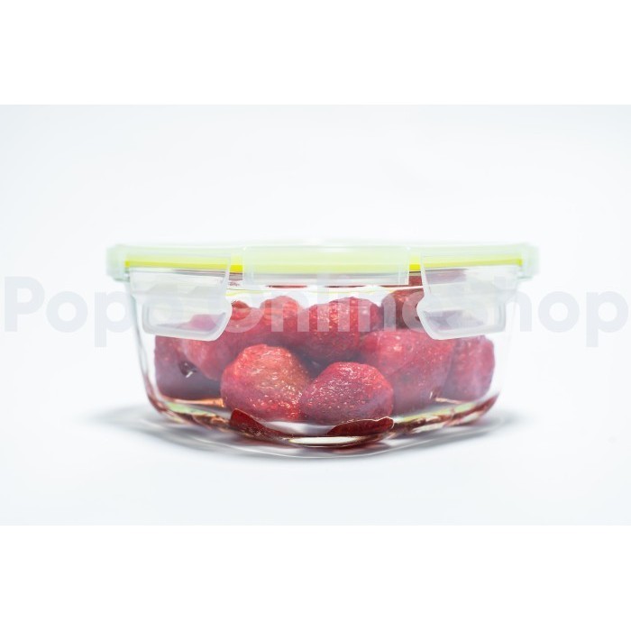 Kotak Makan Kaca Persegi Glass Bento Bekal Lunch Box Makanan Kulkas