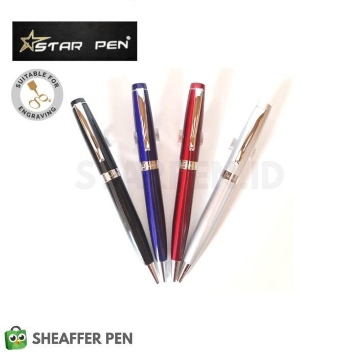 

STAR PEN Glossy Black Featuring Chrome Trim Ballpoint Pen Import