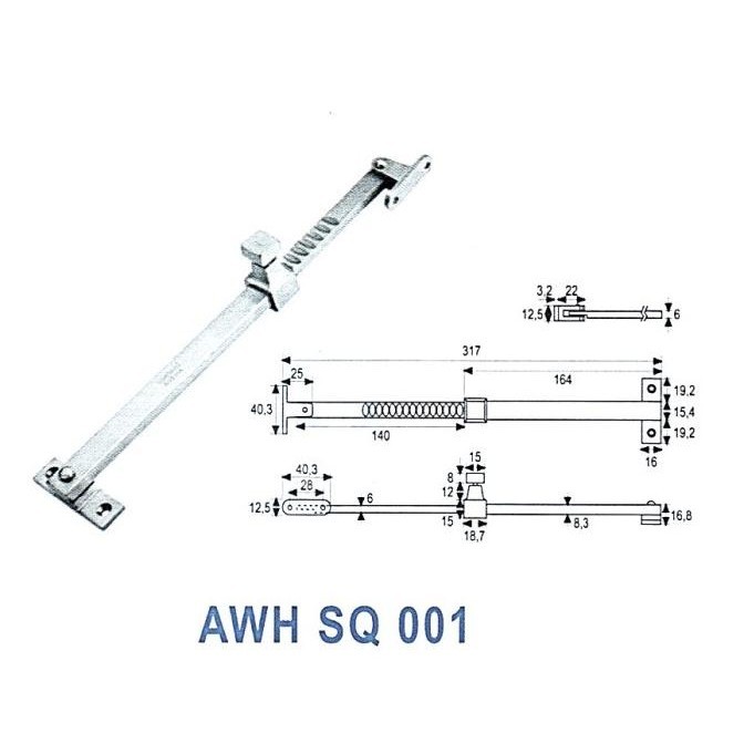 Lamskar Jendela /Penahan Jendela Dekkson AWH SQ 001 Adjustable Window