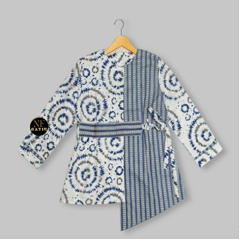 Promo Baju Batik Wanita // Blouse Motif Bunga Korean Style Lengan Balon Atasan Wanita Kemeja