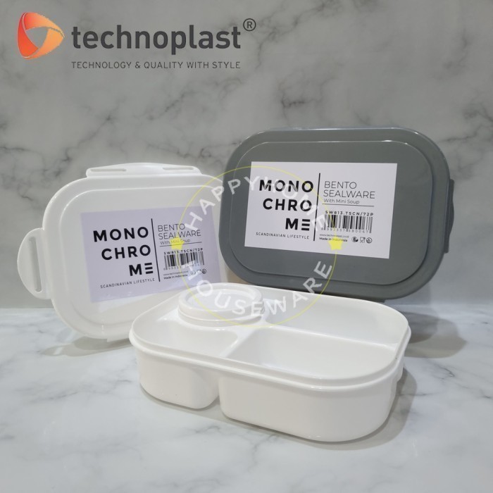 Technoplast Monochrome Bento Sealware / Kotak Bekal + Wadah Sop Mini