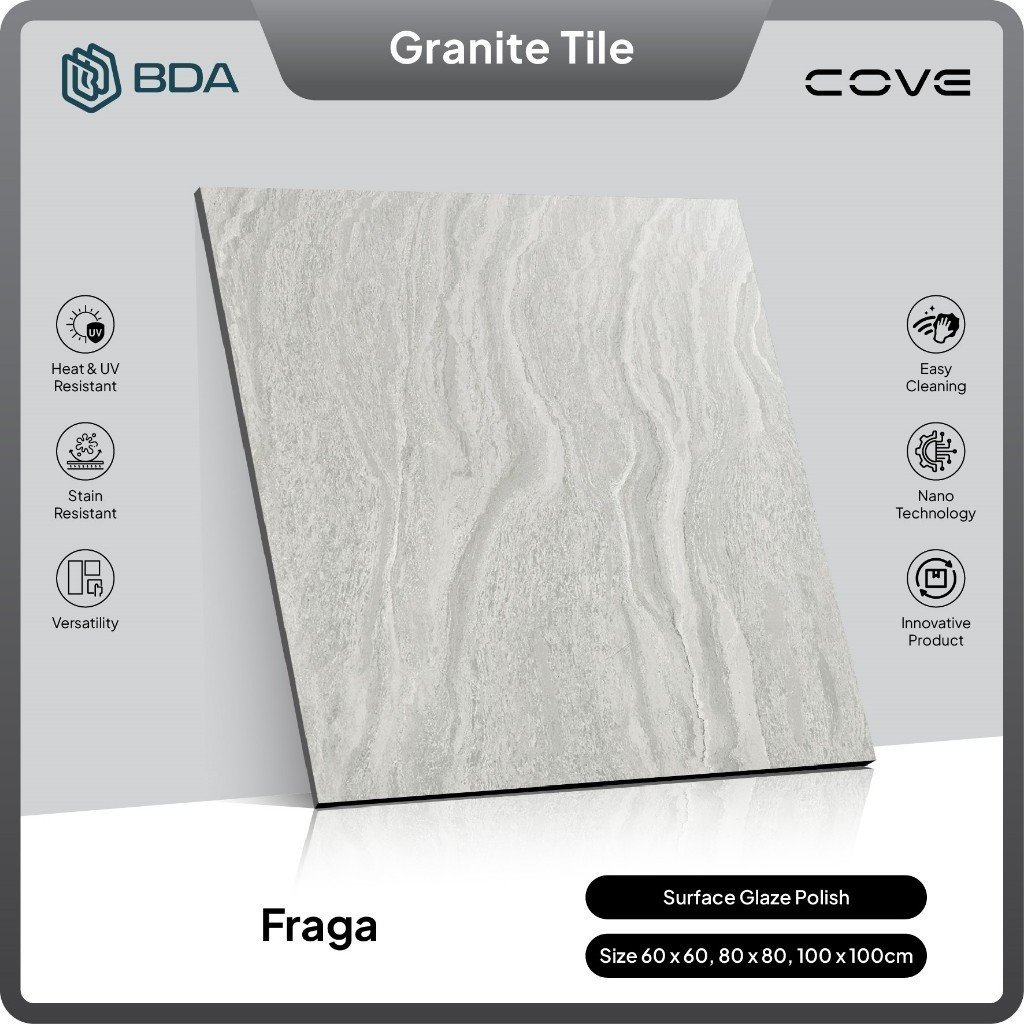 BDA Granite Tile Keramik Granit Lantai Dinding Kamar Mandi Dekorasi 60x60, 80x80, 100x100 Fraga