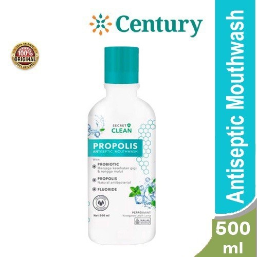 SECRET CLEAN PROPOLIS ANTISEPTIC MOUTHWASH PEPPERMINT 500ML / ANTISEPTIC MOUTHWASH