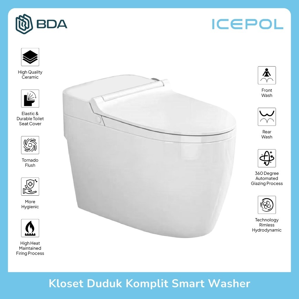 Icepol Closet Duduk Kloset Duduk Toilet Duduk Ecowasher Smart Bidet IC E 8989