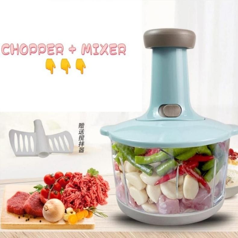 Blender Manual Tanpa Listrik / Choper Blender Capsule Pemotong Manual Tekan Pencacah Daging Cod