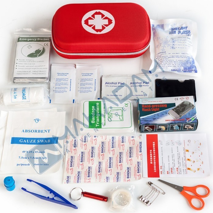 Kotak P3K Emergency First Aid Kit Box Camping Mobil Lengkap Isi