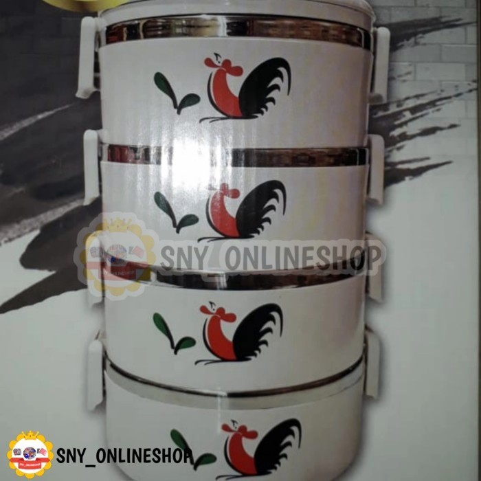 Food Carier / Rantang 4 Susun Ayam Jago Crystal - Cd05-4Am