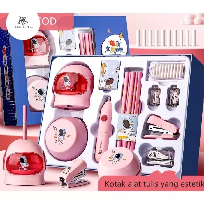 

Alat Tulis Electric Stationery Perlengkapan Pensil Rautan 11 Set
