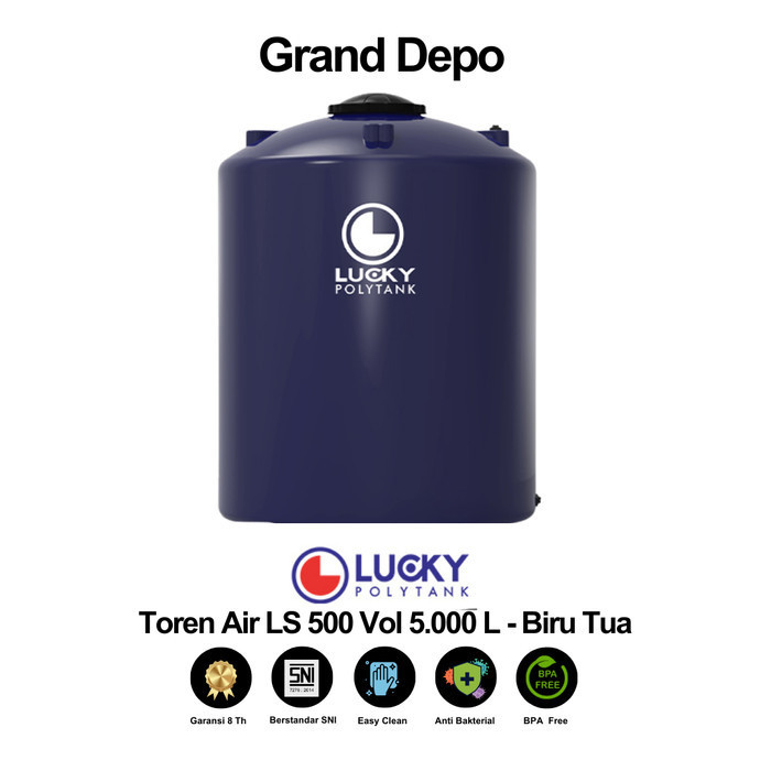 Lucky Tandon Air / Toren Air 5000 Liter LS 500 Biru Tua
