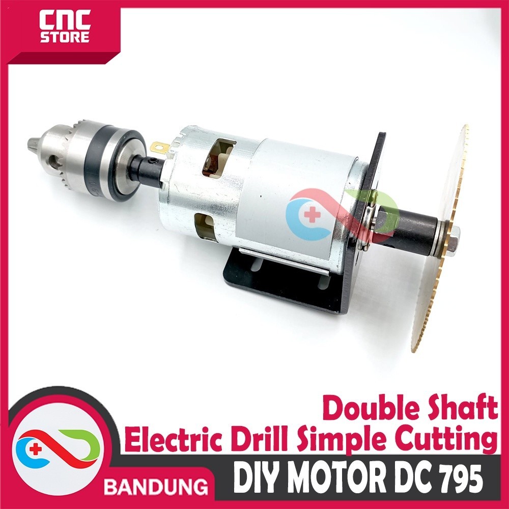 DIY MOTOR DC 795 DOUBLE SHAFT MULTIFUNCTION ELECTRIC DRILL SIMPLE CUTTING
