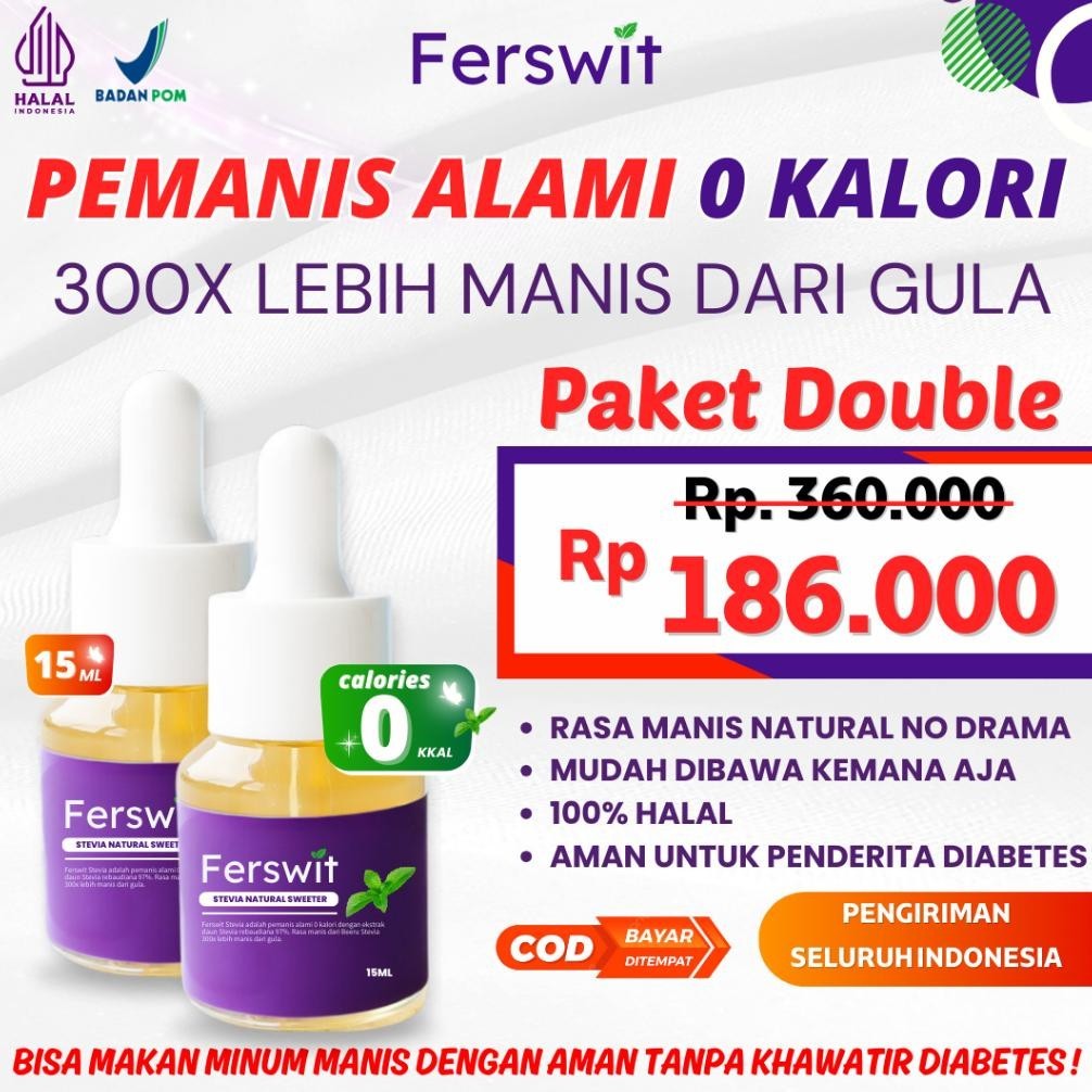 

berkhasiat Ferswit Stevia Alami Paket 2 Botol