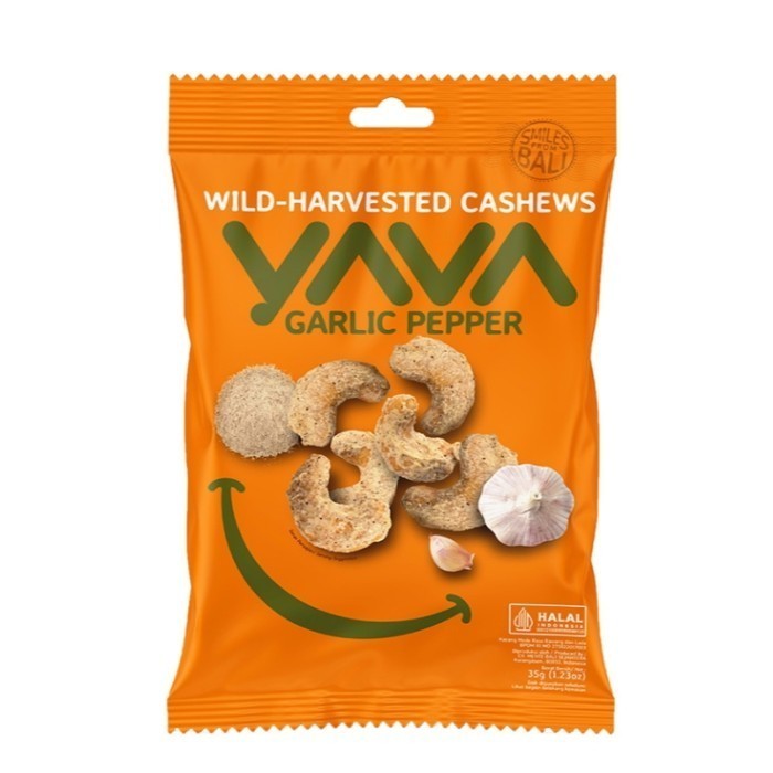 

YAVA Wild Harvested Cashews Snack Garlic Pepper 35 g