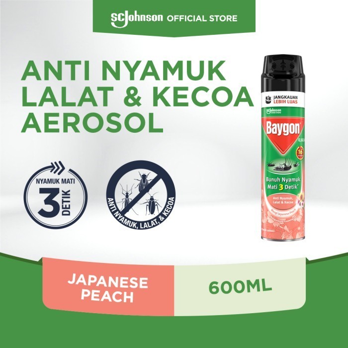 Baygon Aerosol Japanese Peach 600ml