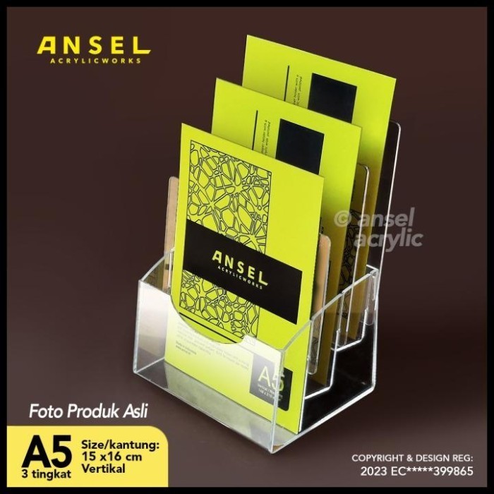 

Ansel Tempat Brosur Akrilik 3 Tingkat - A5 V - Display Tipe E 3 Susun