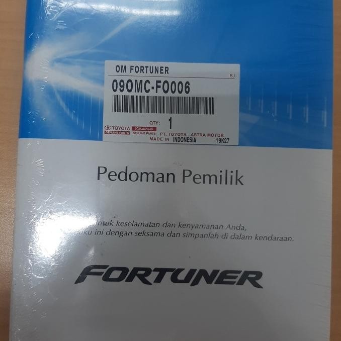 [Ready Stock] Buku Pedoman / Panduan / Manual Book Toyota Fortuner Vrz/Srz Terbaru