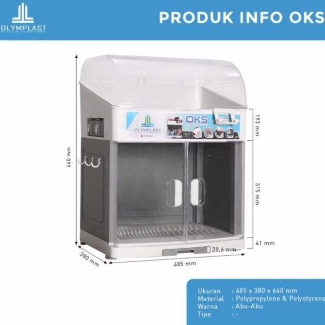 [Promo] Lemari Piring Rak Piring Plastik + Pintu Tutup Olymplast Oks