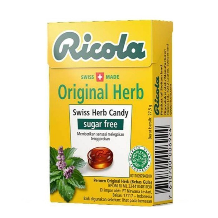 

Ricola Sugar Free Permen Original Herb 40 g