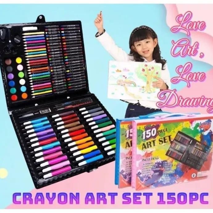 

Fn-56 Ts Crayon Anak Set Isi 150 Pcs Pensil Warna Alat Lukis Set Crayon Set Promo