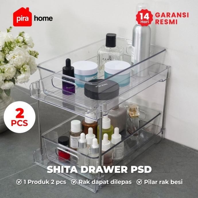 PIRA HOME -  SHITA DRAWER PSD Rak Laci / Make Up Organizer Transparan