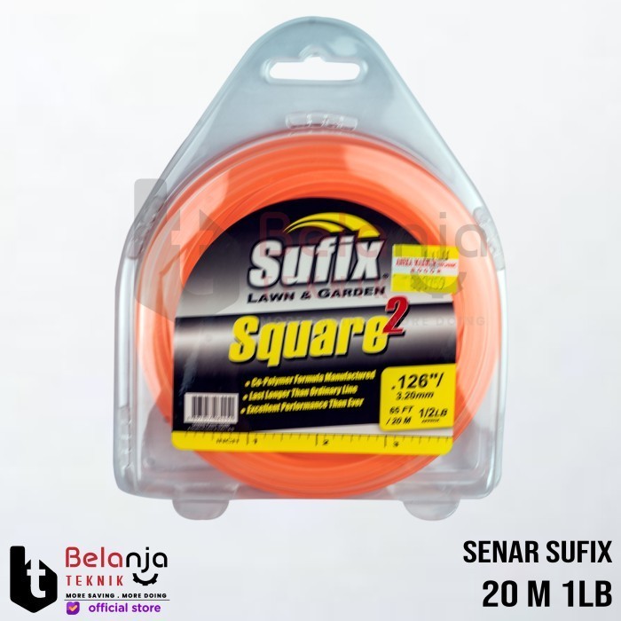 Sufix Tali Senar Mesin Potong Rumput Kotak 20 Meter Trimmer Line 3.2Mm