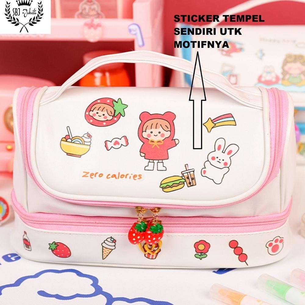 

Tempat Pensil Kotak Pensil STICKER DIY Korea Design Pencil Case