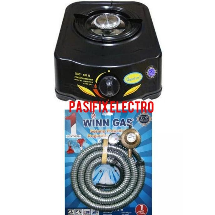 [Promo] Kompor Gas Quantum 1 Tungku +Selang Paket Win Gas Meter
