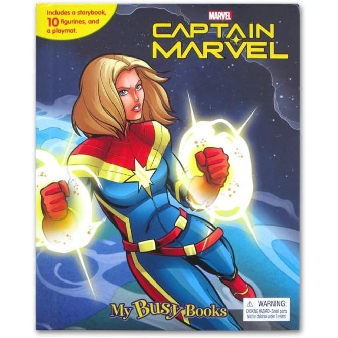 [Bayar Di Tempat] My Busy Book Marvel Captain Marvel Includes A Storybook, 10 Toy Figuri