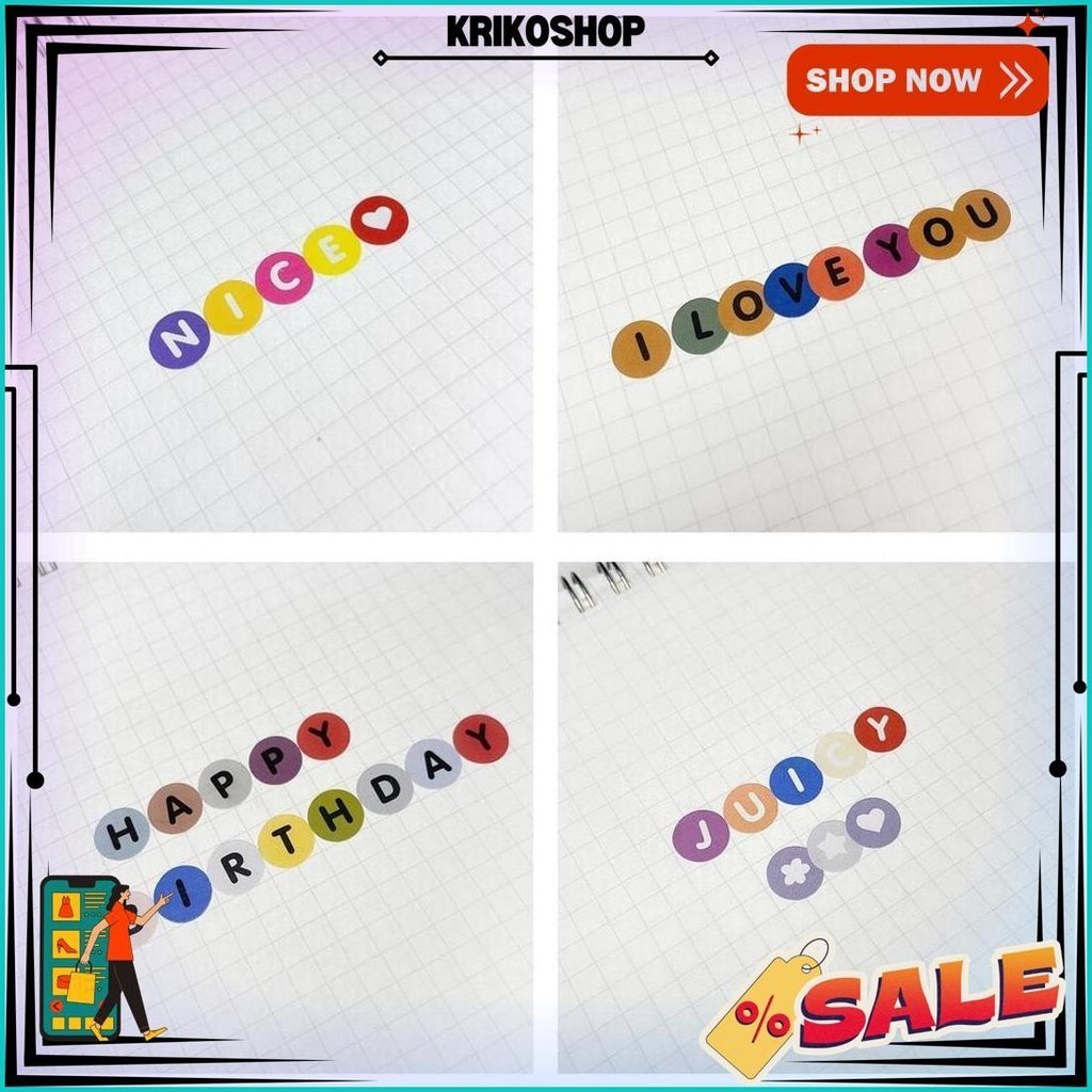 

Stiker Huruf Aesthetic Abjad Cute Stiker Alfabet Lucu Deco Korea Diary Planner Diy Scrapbook Album Sale