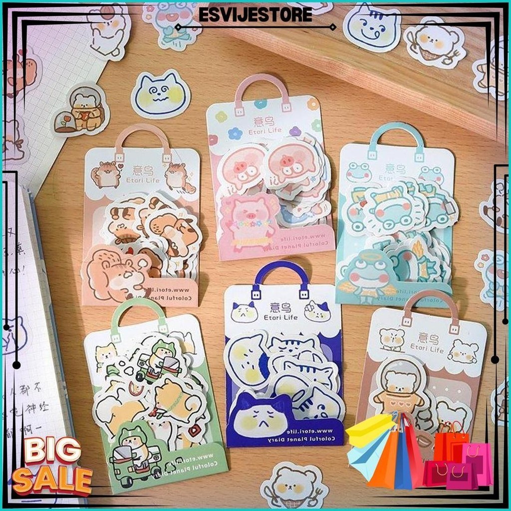 

Martha Pcs Sticker Stiker Pack 45*60Mm Kelinci Babi Kodok Anjing Astronot [F2-2] [X] Sale
