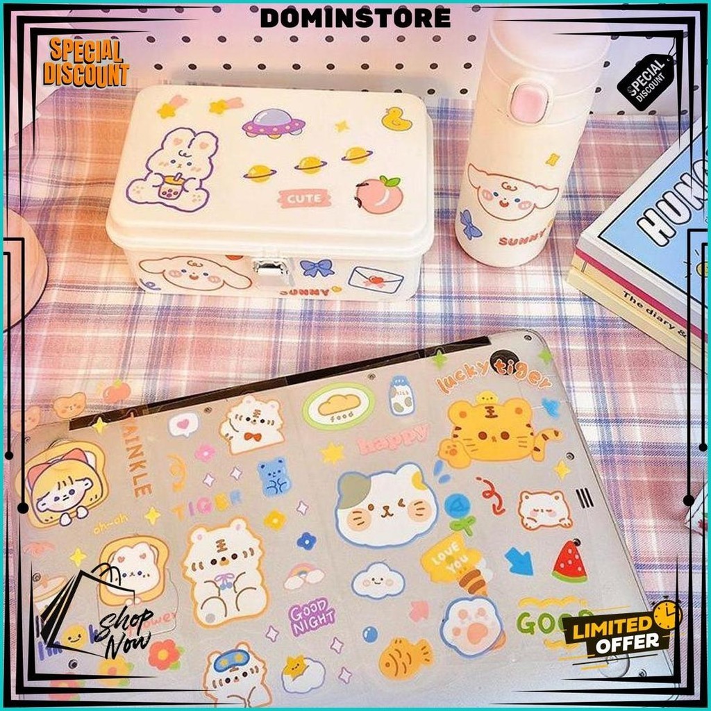 

Kiandaa 1 Lembar Sticker Bahan Pvc Waterproof Motif Bear Bunny Korea Sakura Astronot Lucu Kiss Cut Bahan Pet Scrapbook Stiker Botol Cute Viral Korea Kianda Makassar Cod