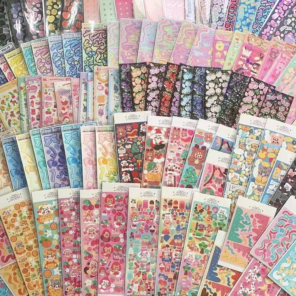 

Isi 10-100 Stiker Diy Lucu Ala Korea Sticker Glossy Pack Dekor Photocard Souvenir Promo