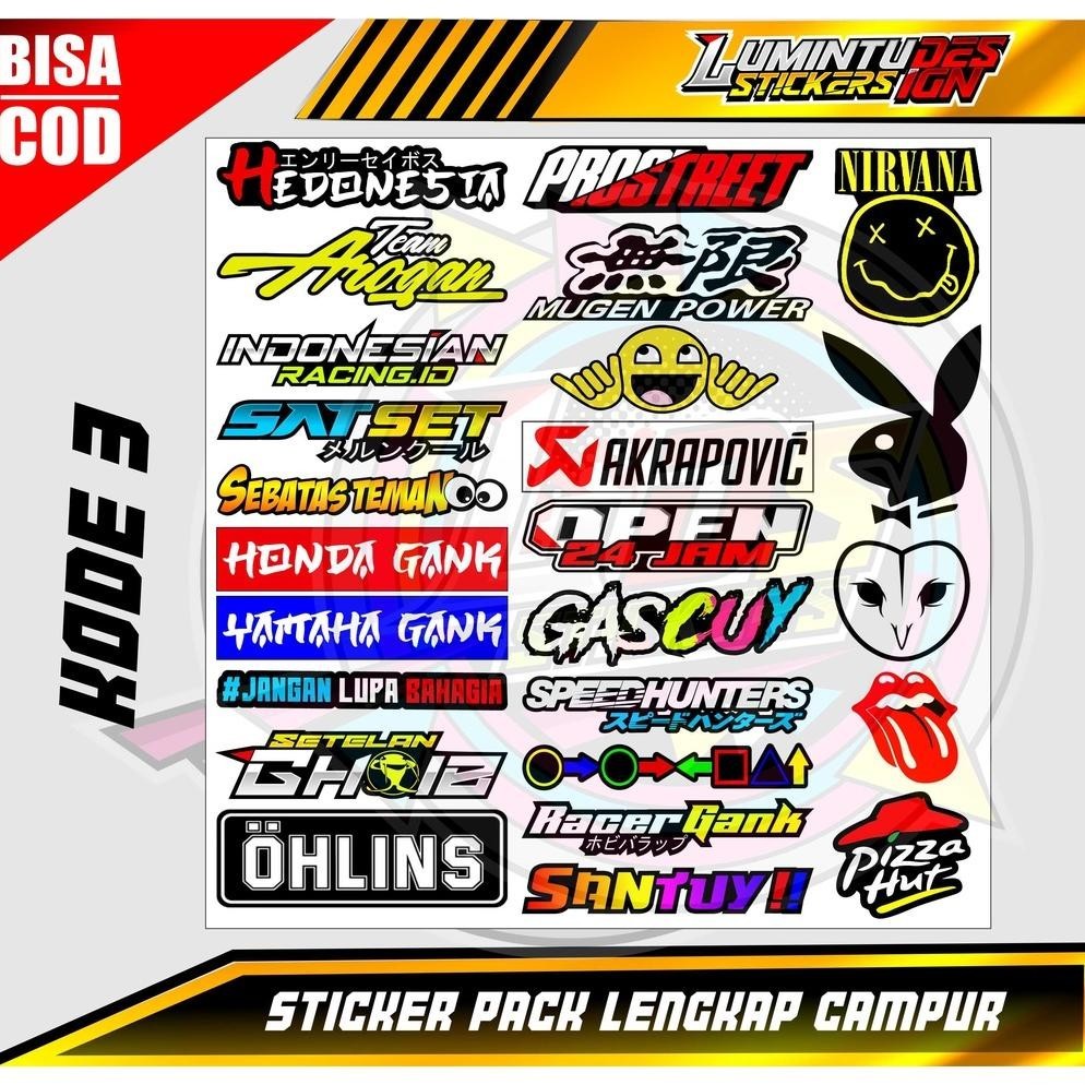 

Sticker Pack Kata Kata / Stiker Pack Sponsor Racing / Stiker Pack Distro / Stiker Aesthetic Gratis Ongkir