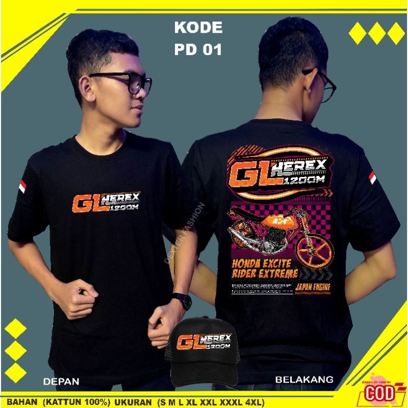 KAOS HONDA GL100 GRATIS TOPI BAJU GL100 TERBARU