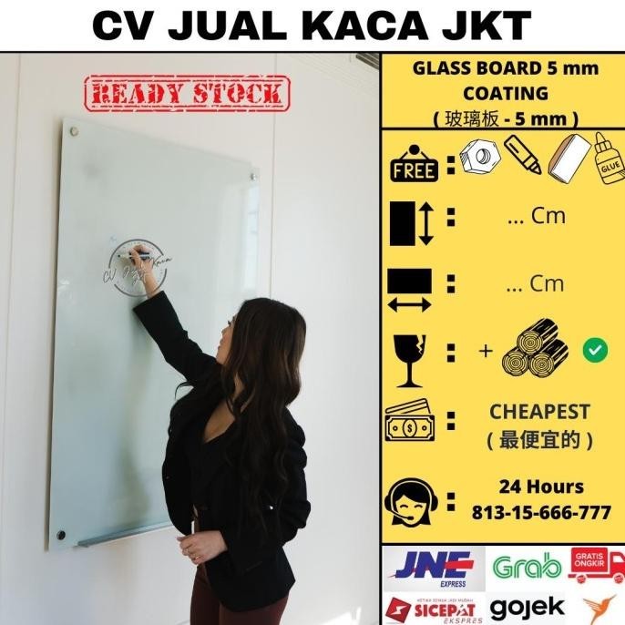 

Jual Glassboard 155X93,5 - Papan Tulis Kaca155X93,5 - Glass Board Termurah