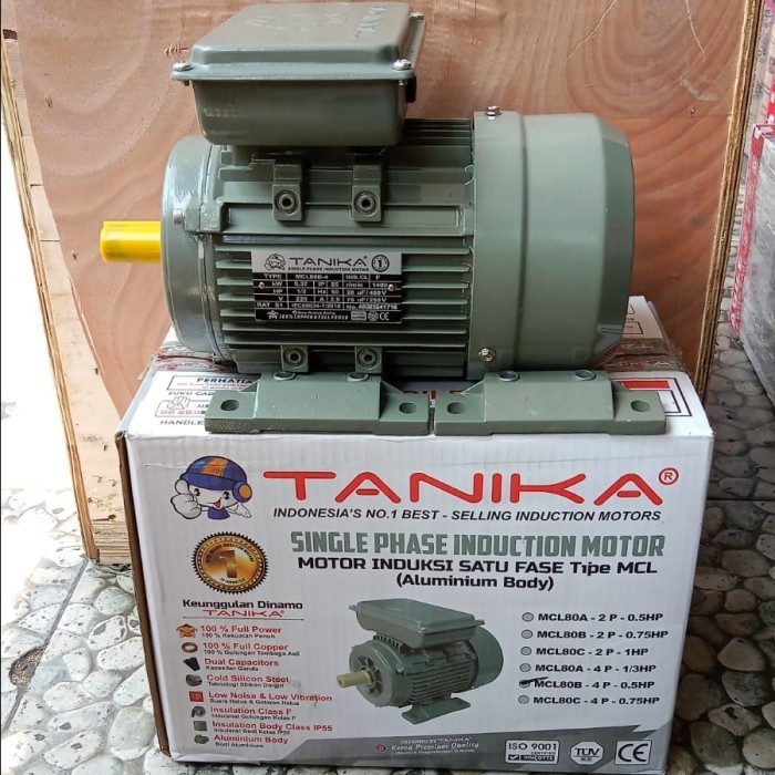 hanya disini] Dinamo Elektromotor 0.5 HP Putaran Lambat 1 phase TANIKA