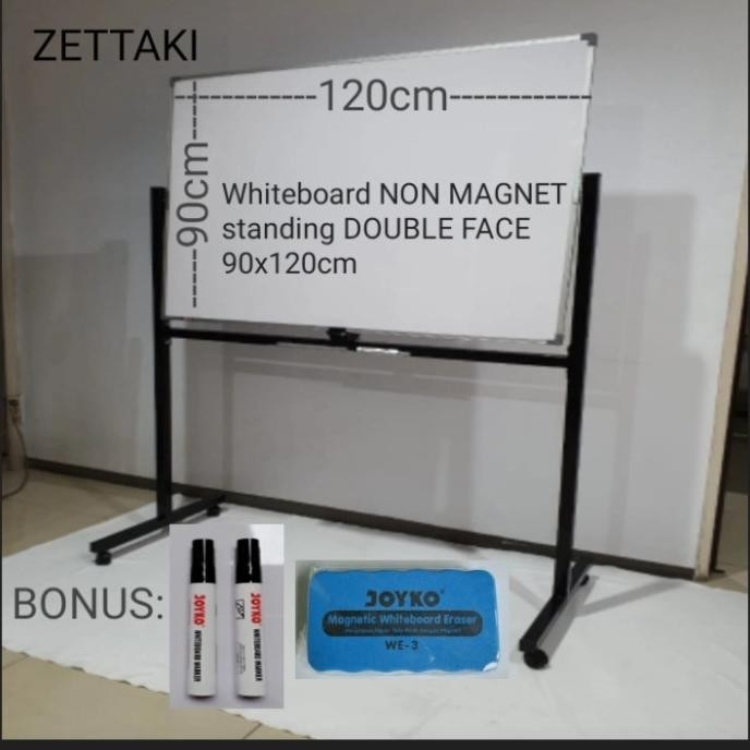 

Jual Papan Tulis Whiteboard Non Magnet Standing Double Face 90X120Cm