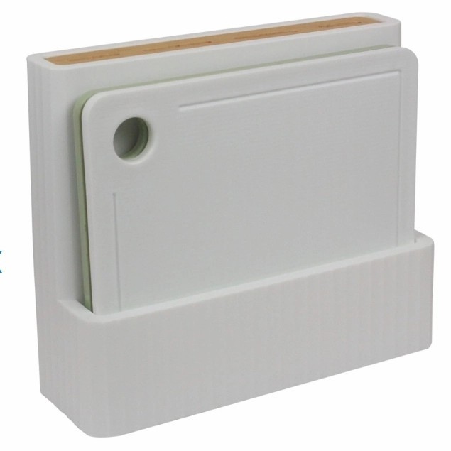 Set Talenan Putih Dan Hijau Dan Tempat Wadah Pisau Warna Kayu